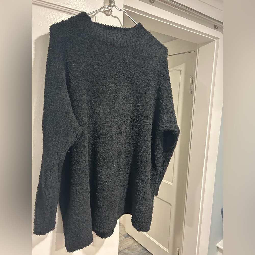 Chenille mock turtle sweater